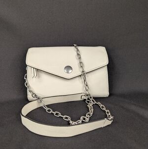 Rag & Bone Atlas Wallet with Chain Antique White Leather Crossbody